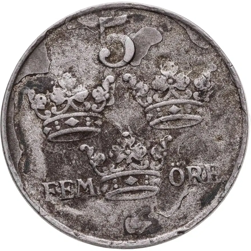 Швеция 5 эре (ore) 1949, аверс