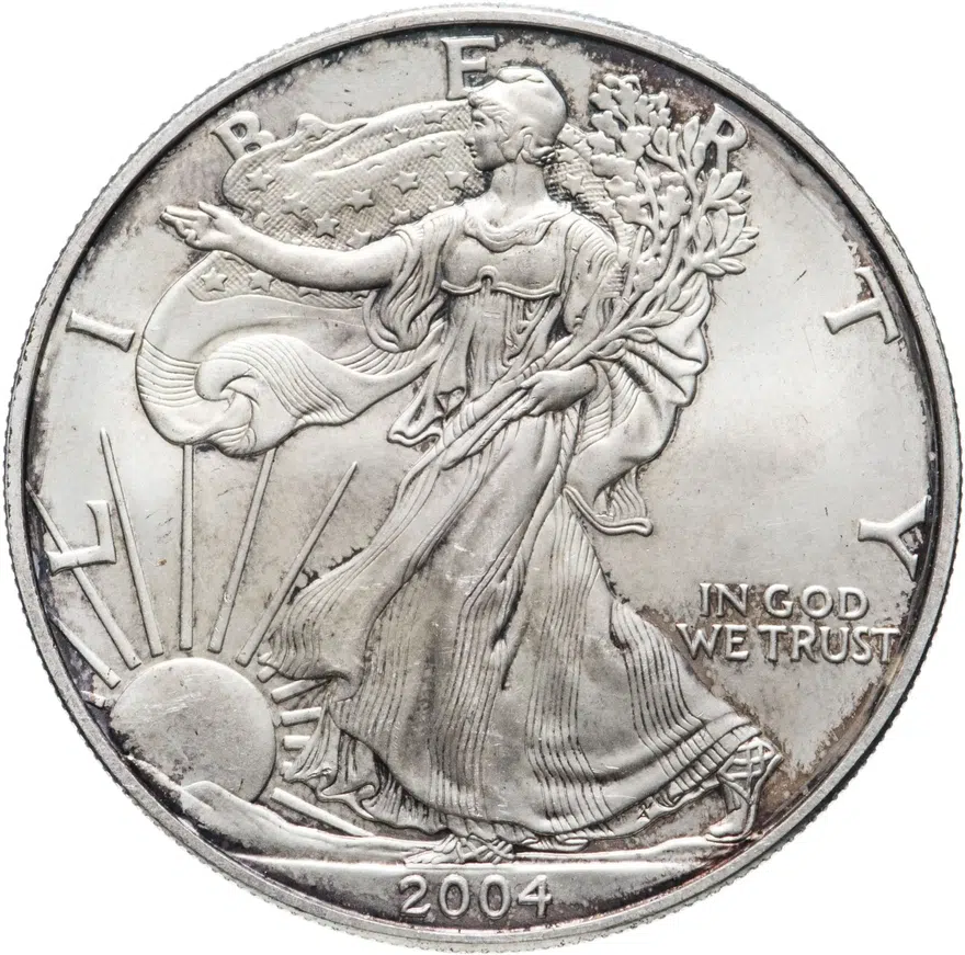 США 1 доллар (dollar) 2004 "Американский серебряный орёл", аверс