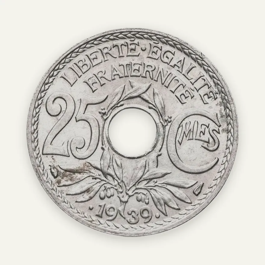 Франция 25 сантимов (centimes) 1939, аверс