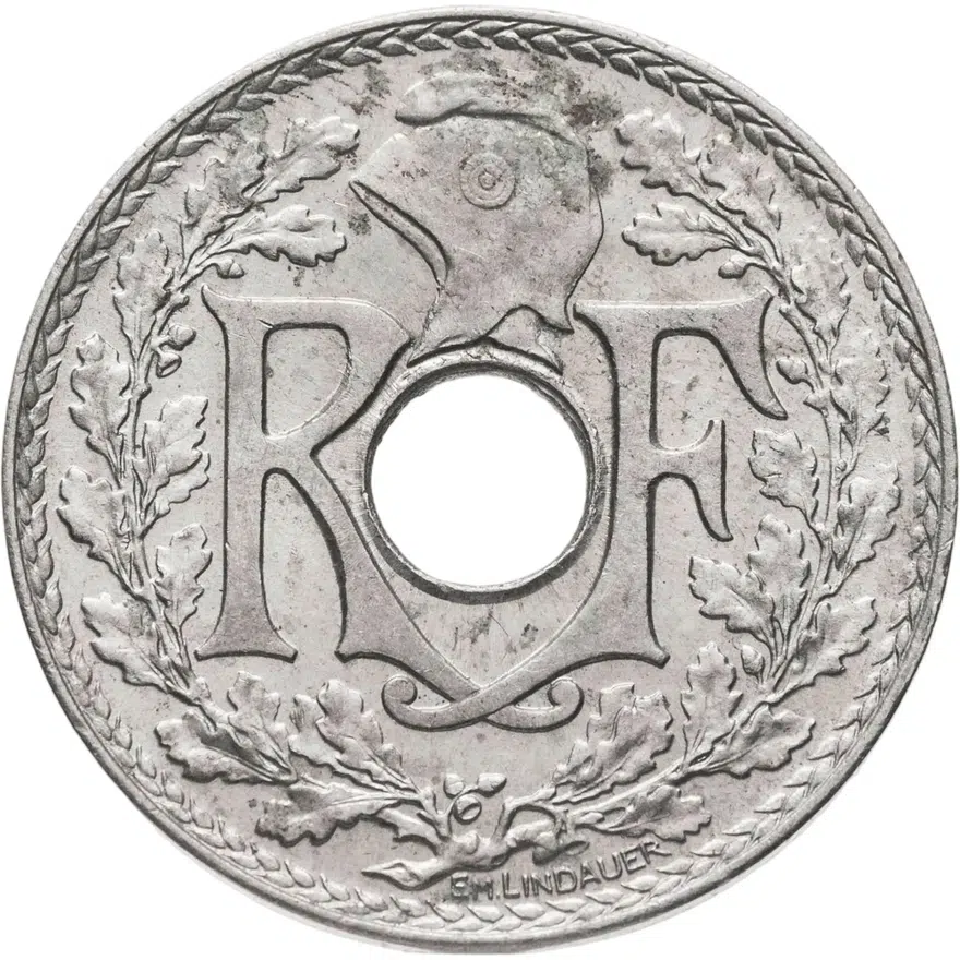 Франция 25 сантимов (centimes) 1939, реверс