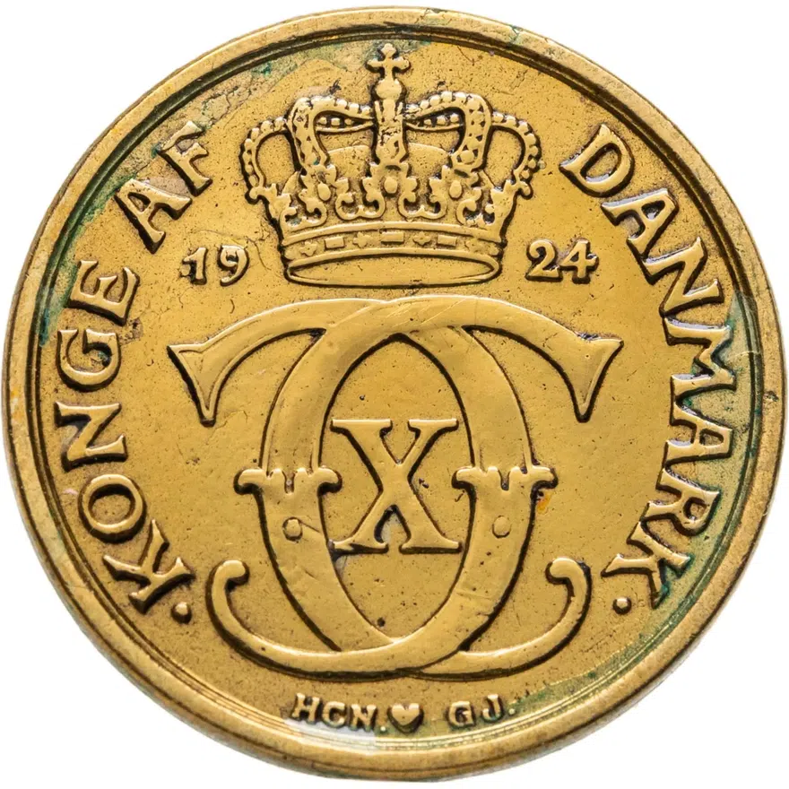 Дания 1/2 кроны (crown) 1924, аверс