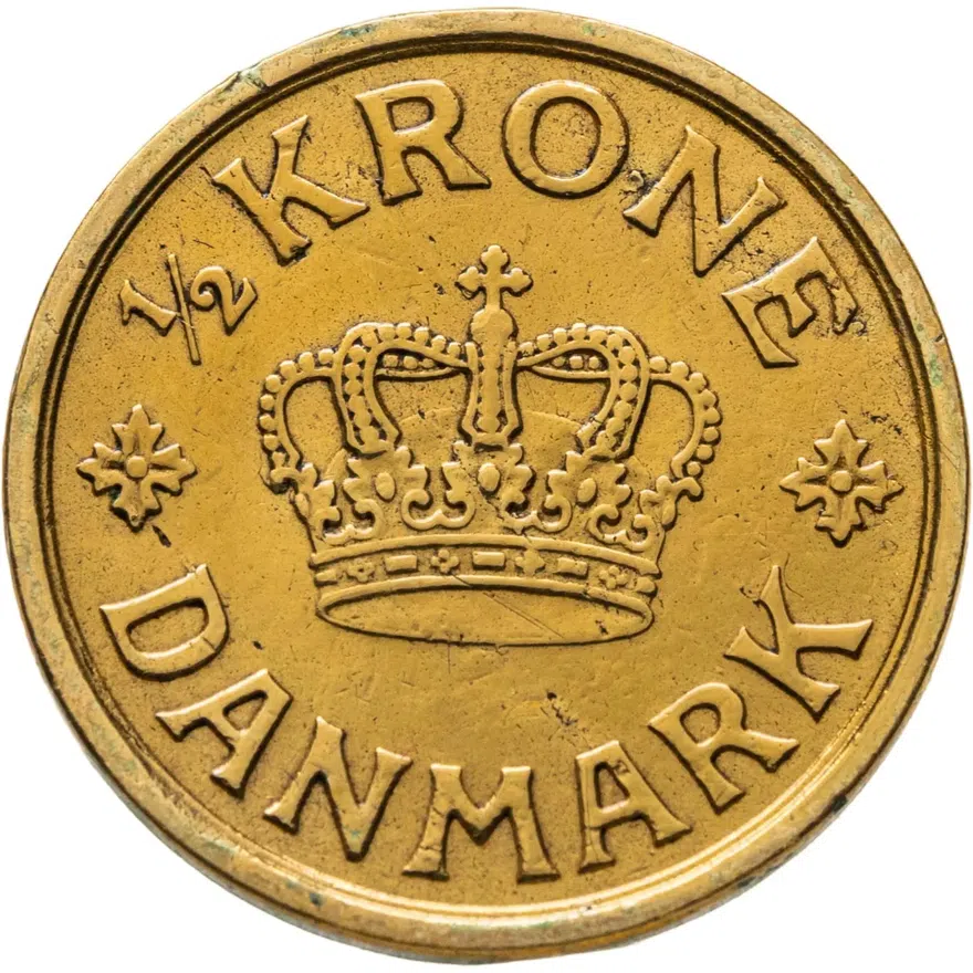 Дания 1/2 кроны (crown) 1924, реверс