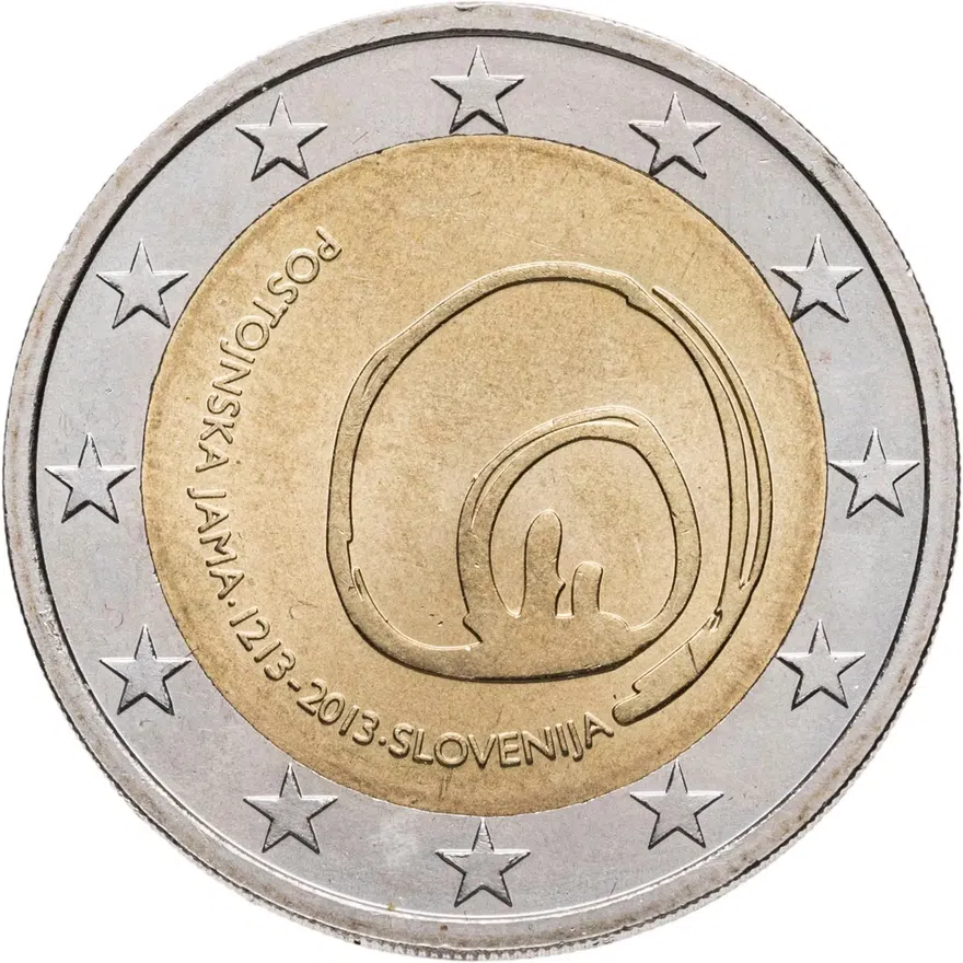 Словения 2 евро (euro) 2013 800 лет со дня открытия пещеры Постойнска-Яма