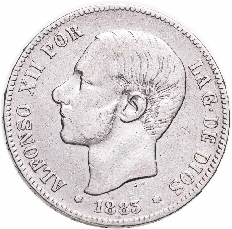 Испания 5 песет (pesetas) 1883
