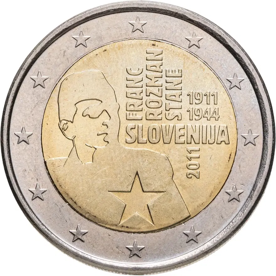 Словения 2 euro (евро) 2011 100 лет со дня рождения Франца (Стане) Розмана