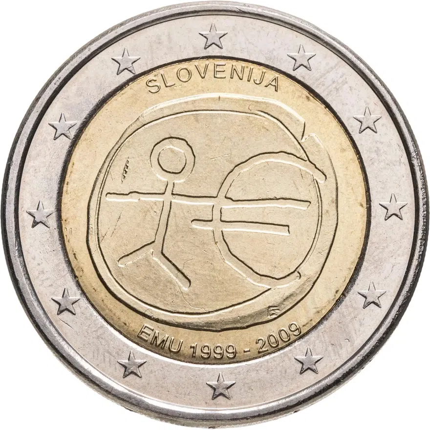 Словения 2 евро 2009 "10 лет монетарной политики ЕС (EMU) и введения евро"