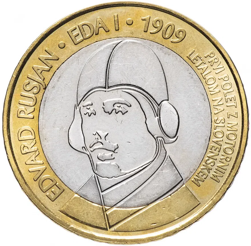 Словения 3 евро 2009 "100 лет первому авиаполету"