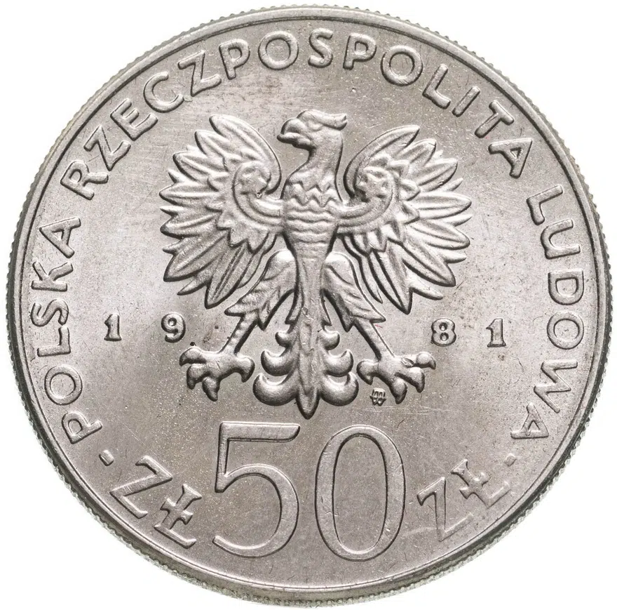 Польша 50 злотых (zlotych) 1981  Польские правители - Князь Владислав I Герман, реверс