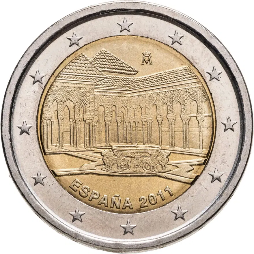 Испания 2 euro (евро) 2011 Львиный дворик в Альгамбре