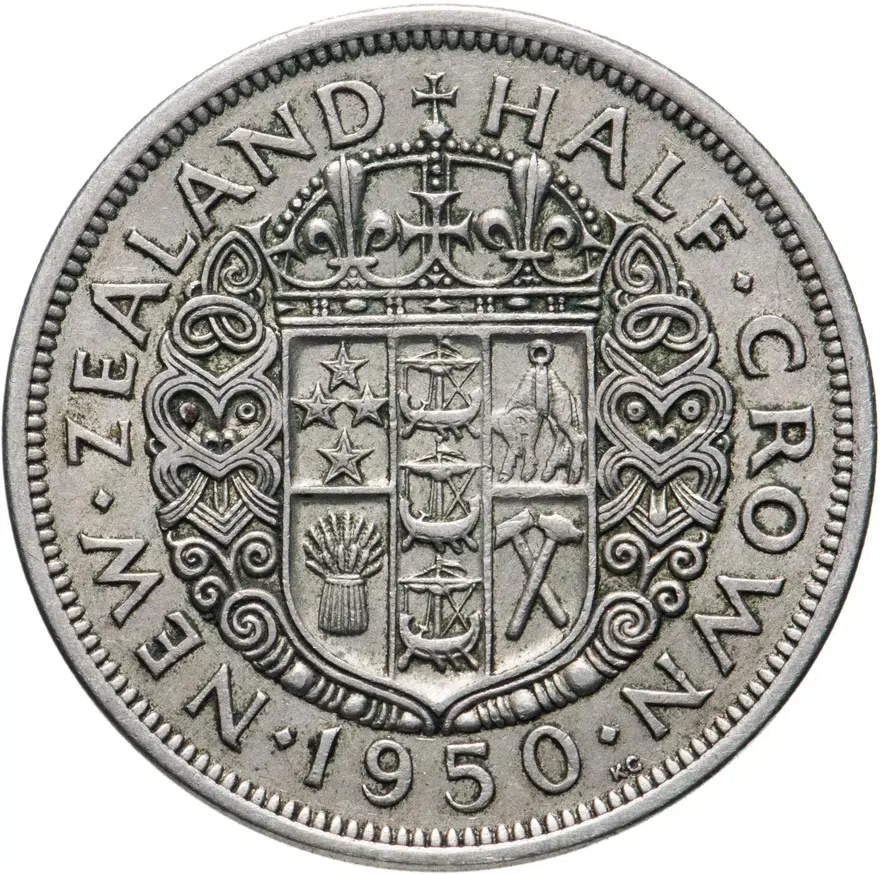 Новая Зеландия 1/2 кроны (crown) 1950