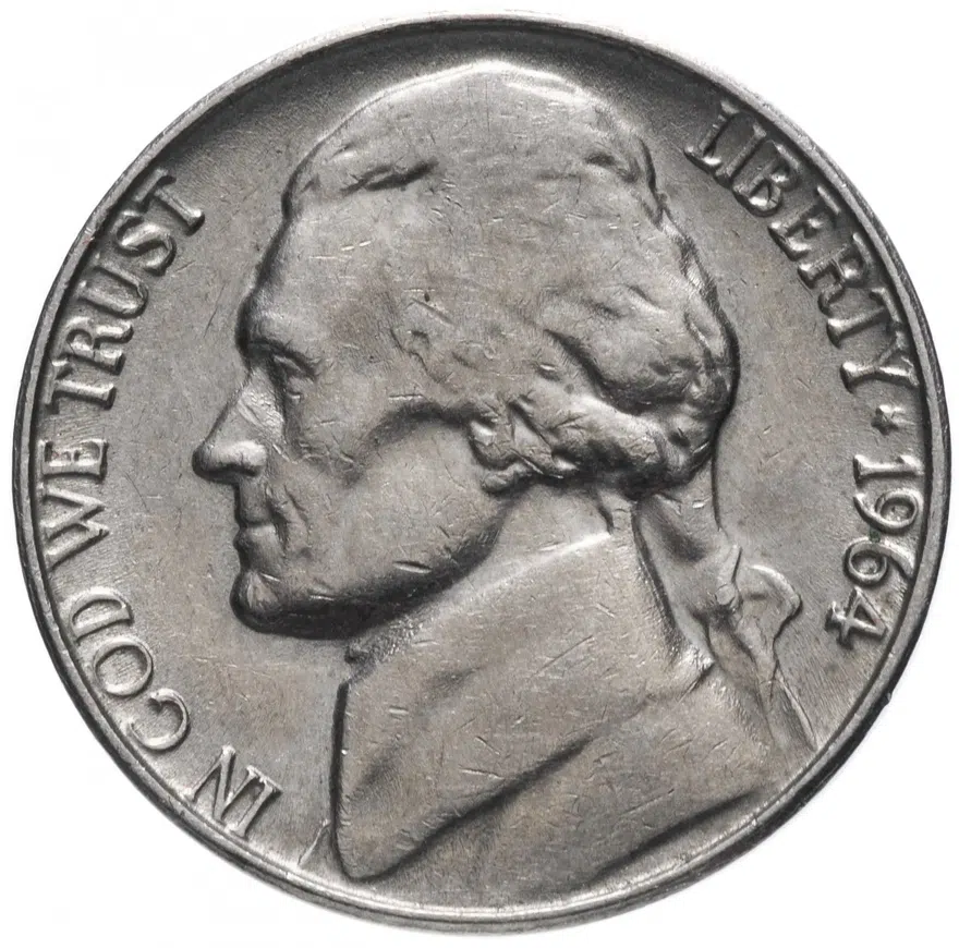 США 5 центов (cents) 1964 "Jefferson Nickel (Джефферсон)" "D", реверс