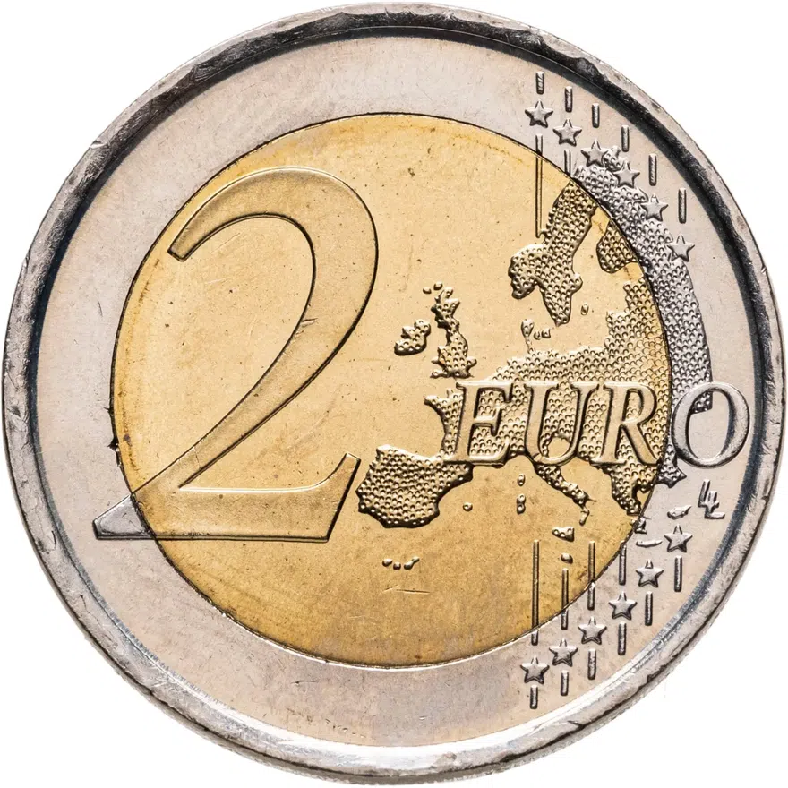 Испания 2 евро (euro) 2009 10 лет монетарной политики ЕС (EMU) и введения евро, реверс