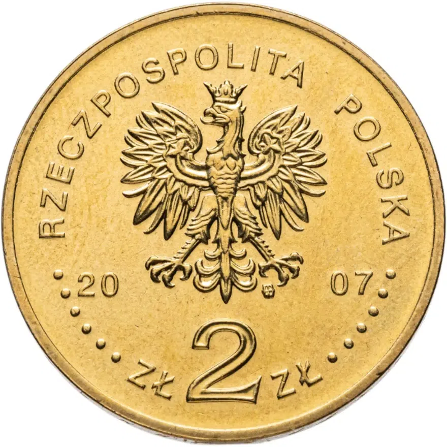 Польша 2 злотых (zlote) 2007 История польской кавалерии - рыцарь XV века, реверс