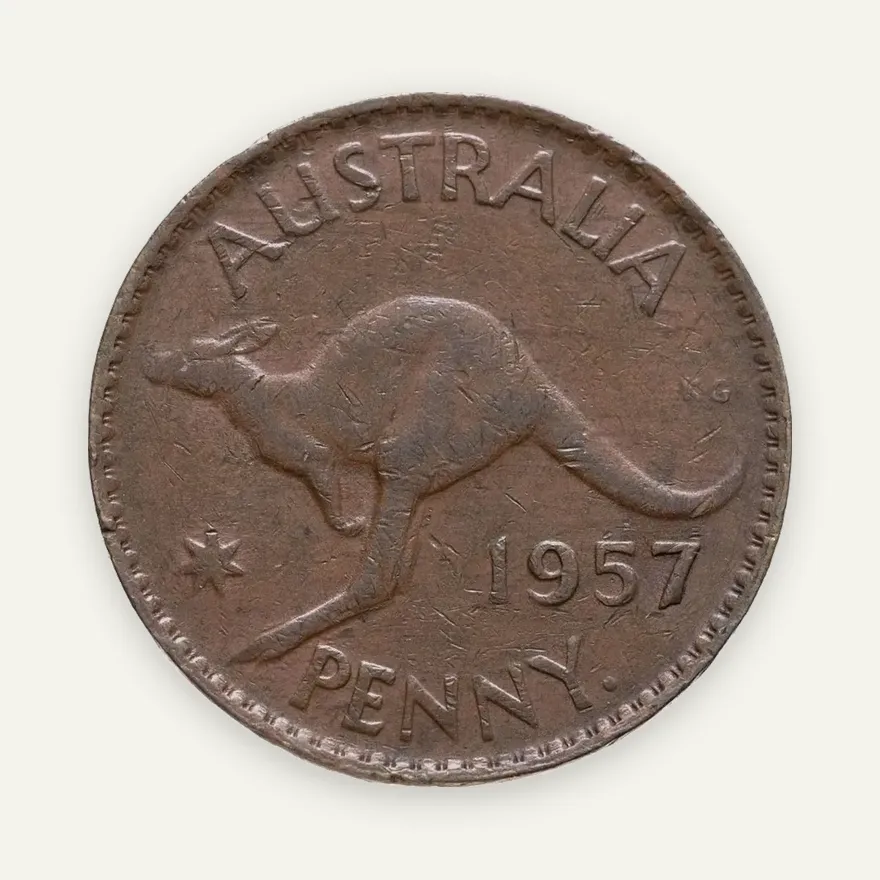 Австралия 1 пенни (penny) 1957, аверс