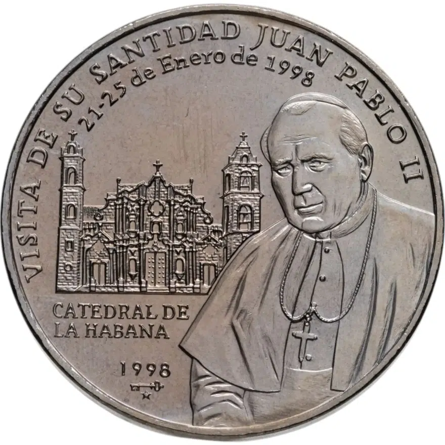 Куба 1 песо (peso) 1998  Иоанн Павел II