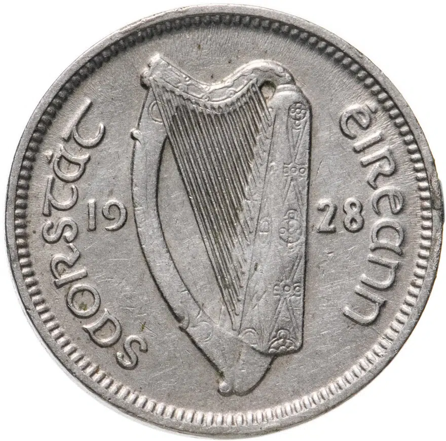 Ирландия 3 пенса (pence) 1928, реверс
