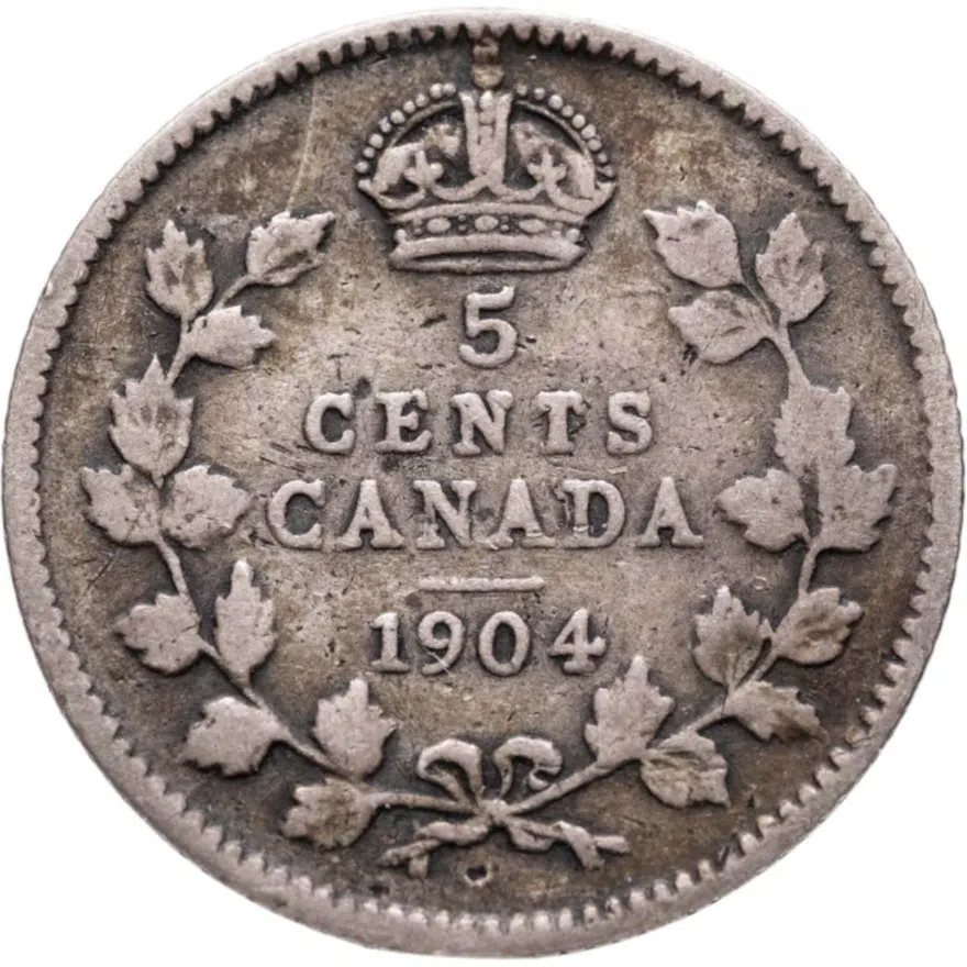 Канада 5 центов (cents) 1904