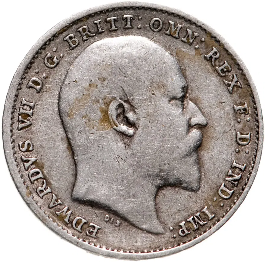 Великобритания 3 пенса (pence) 1908, аверс