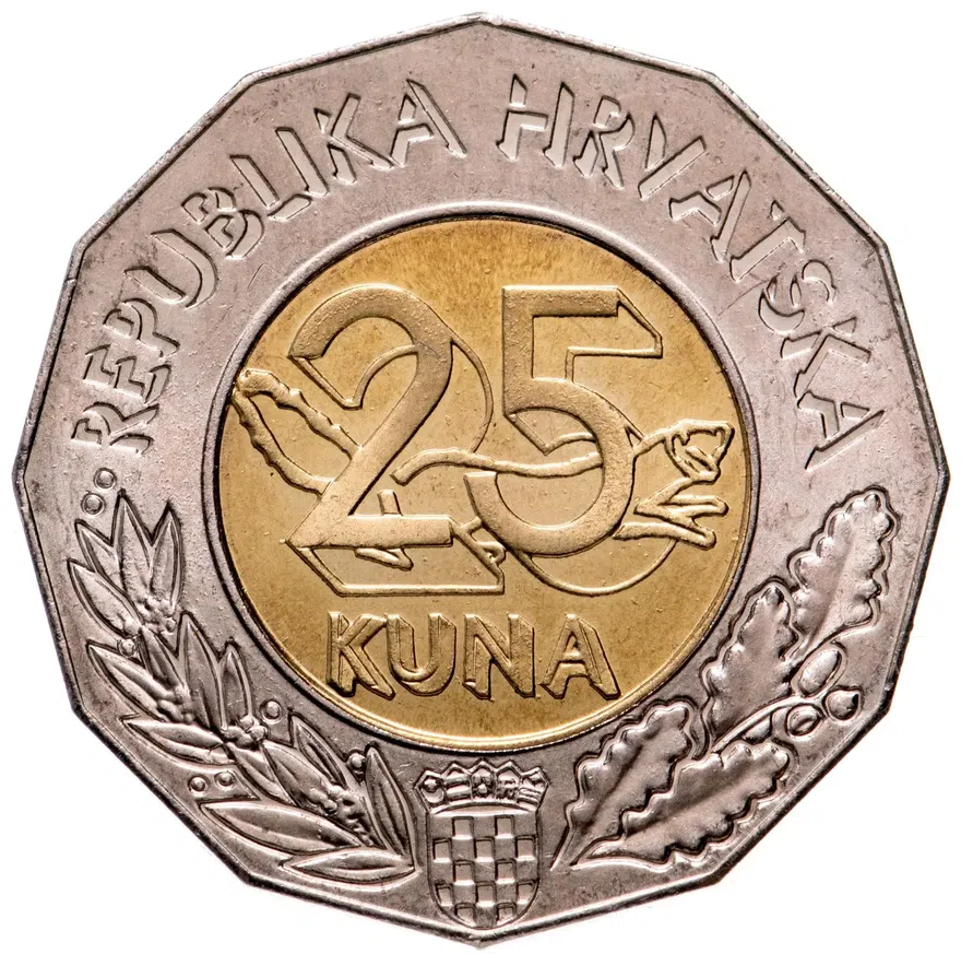 Хорватия 25 кун (kuna) 2004  Хорватия - кандидат членства в Европейском Союзе, реверс