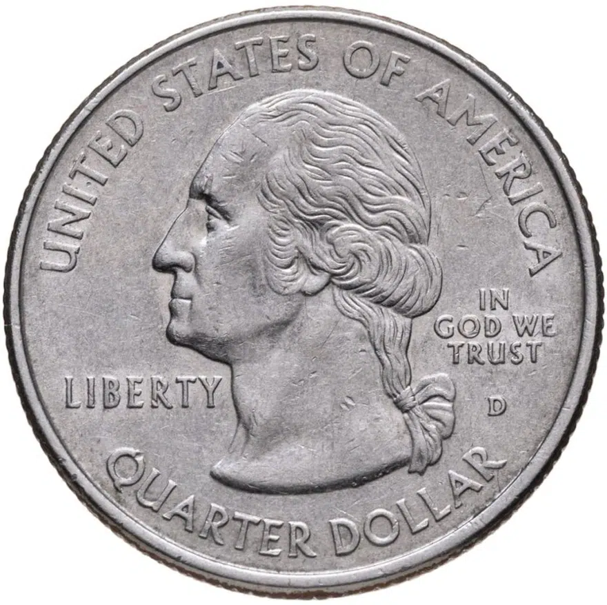 США 25 центов (квотер, 1/4 доллара, quarter dollar) 1999 D Коннектикут (Connecticut) знак монетного двора "D" - Денвер, реверс