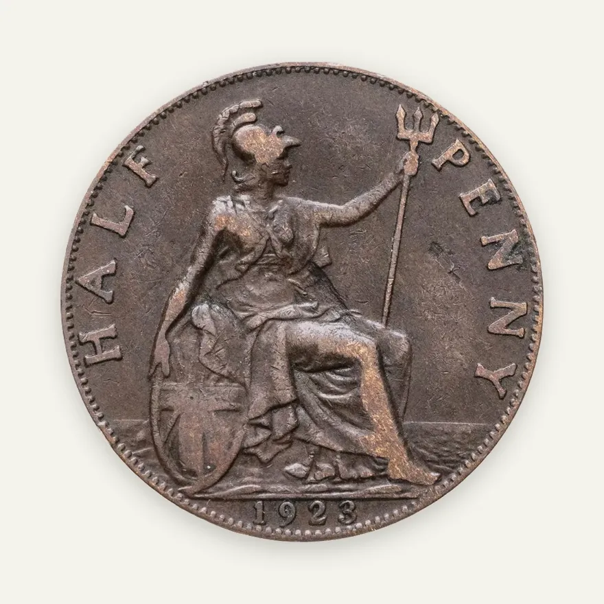 Великобритания 1/2 пенни (penny) 1923, аверс