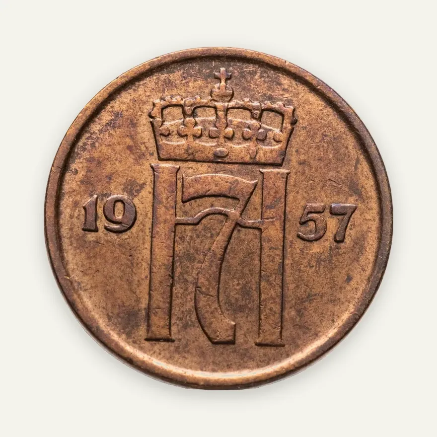 Норвегия 2 эре (ore) 1957, реверс