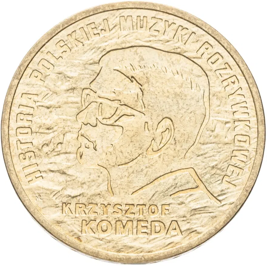 Польша 2 злотых (zlote) 2010  История польской музыки - Кшиштоф Комеда, реверс