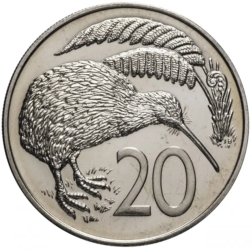 Новая Зеландия 20 центов (cents) 1968, аверс