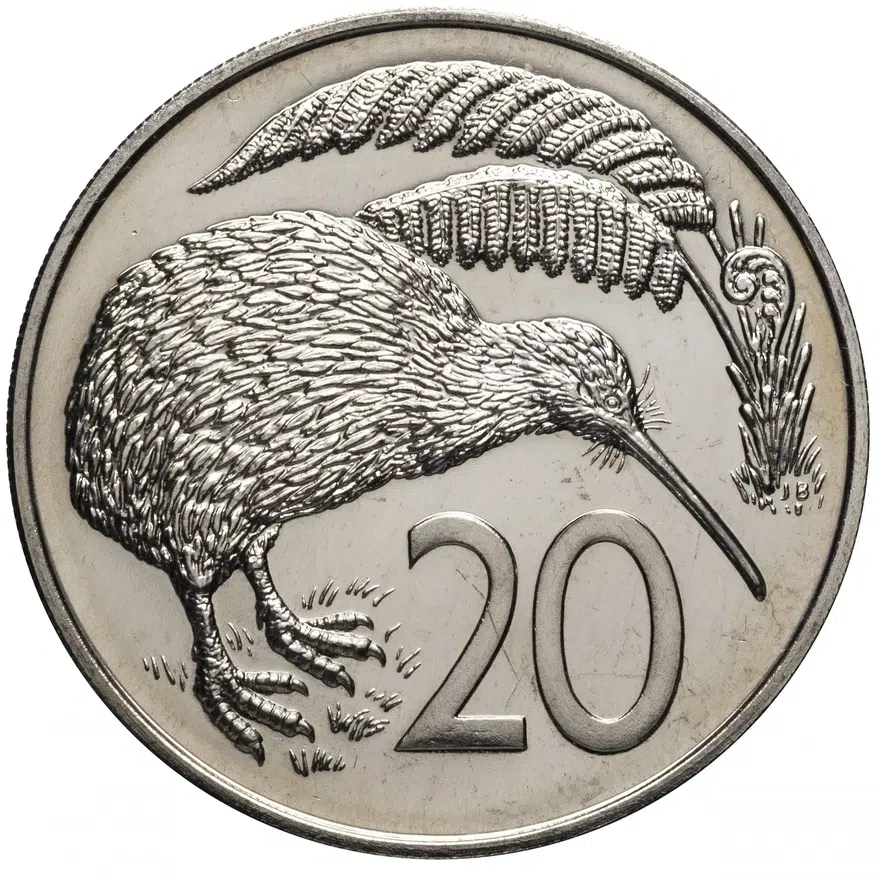 Новая Зеландия 20 центов (cents) 1968, реверс