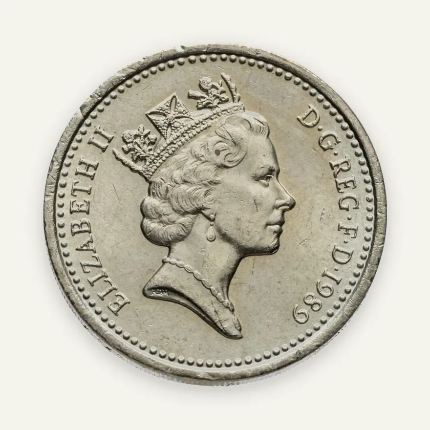 Великобритания 1 фунт (pound) 1989, реверс