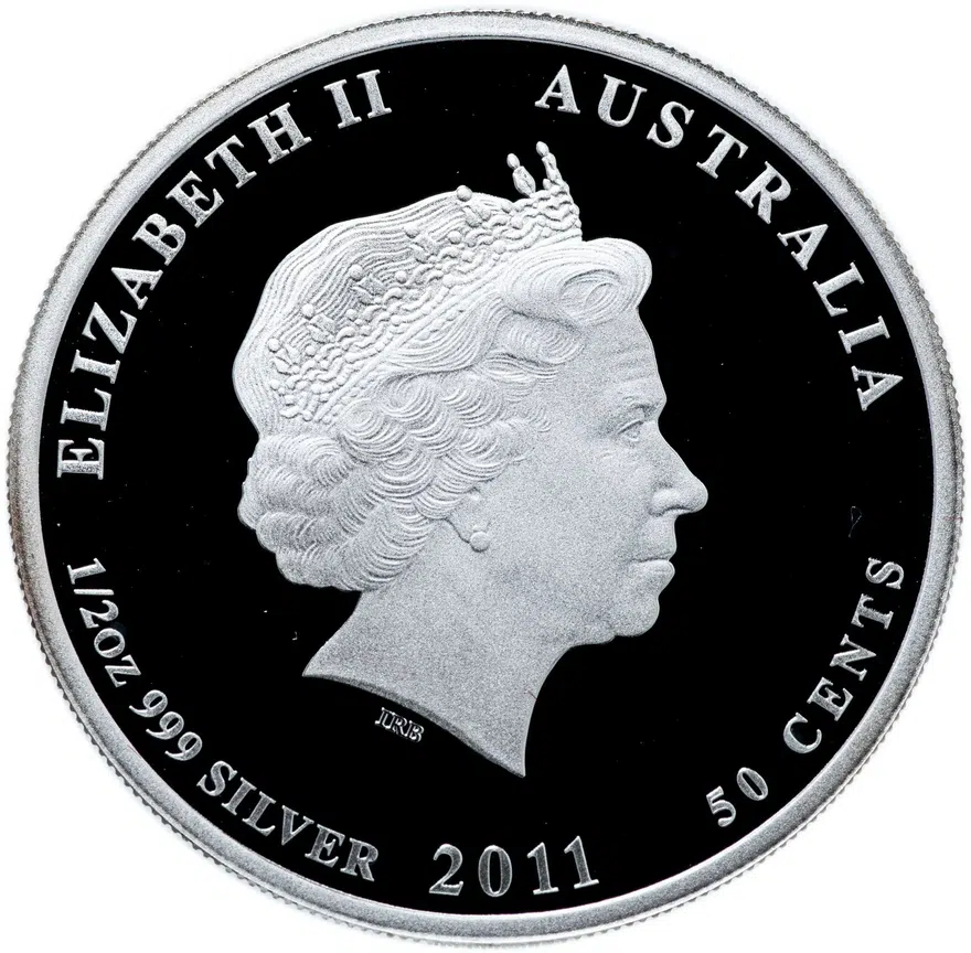 Австралия 50 центов (cents) 2011 "Детеныш коалы", реверс