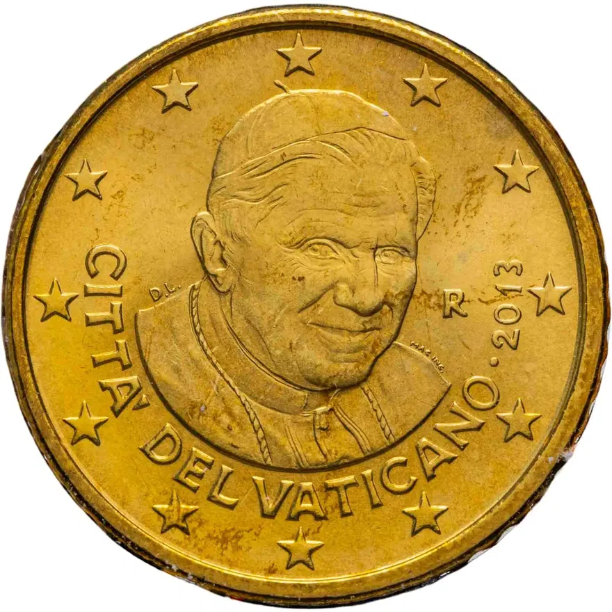 Ватикан 50 евроцентов (euro cent) 2013 в сувенирной упаковке