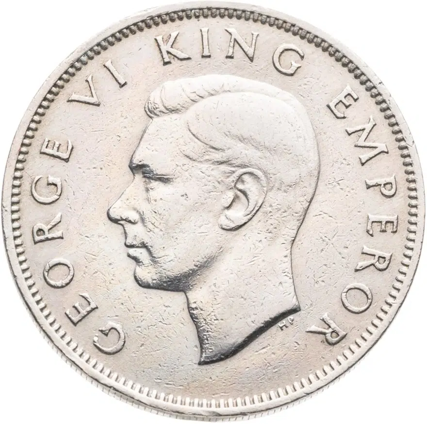 Новая Зеландия 1 флорин (2 шиллинга, florin) 1947, реверс