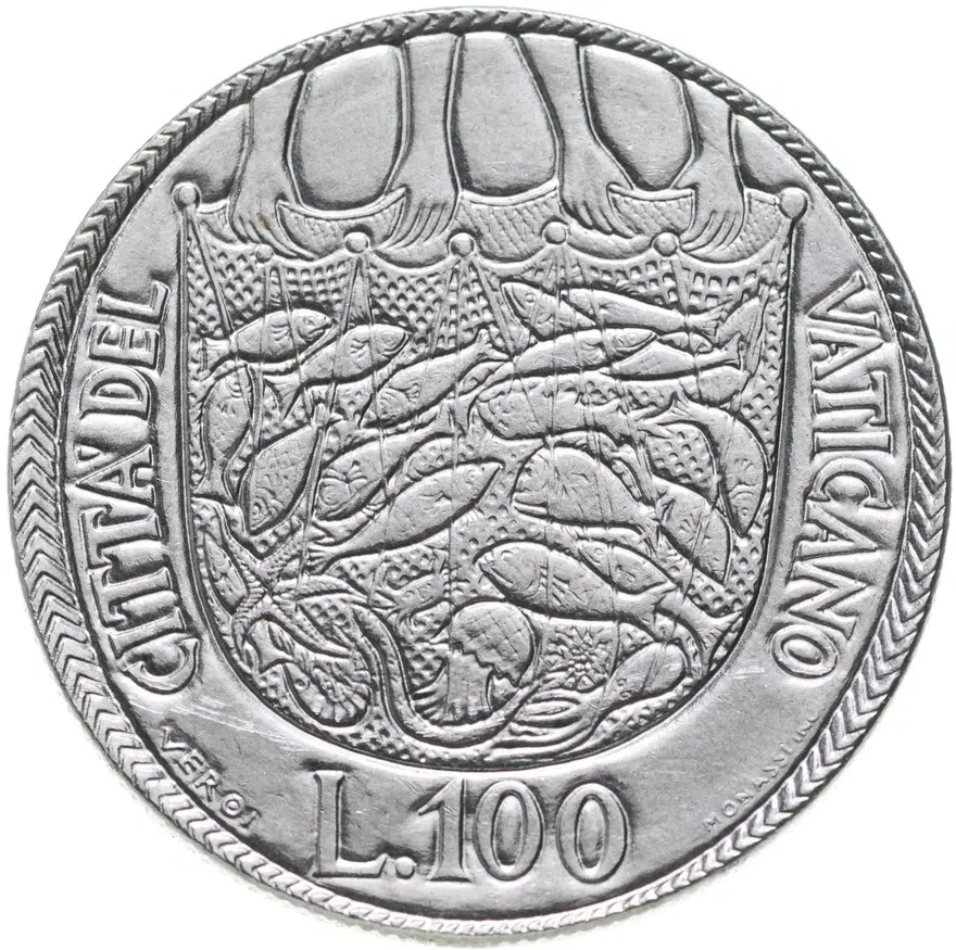 Ватикан 100 лир (lire) 1975   Лето Господне