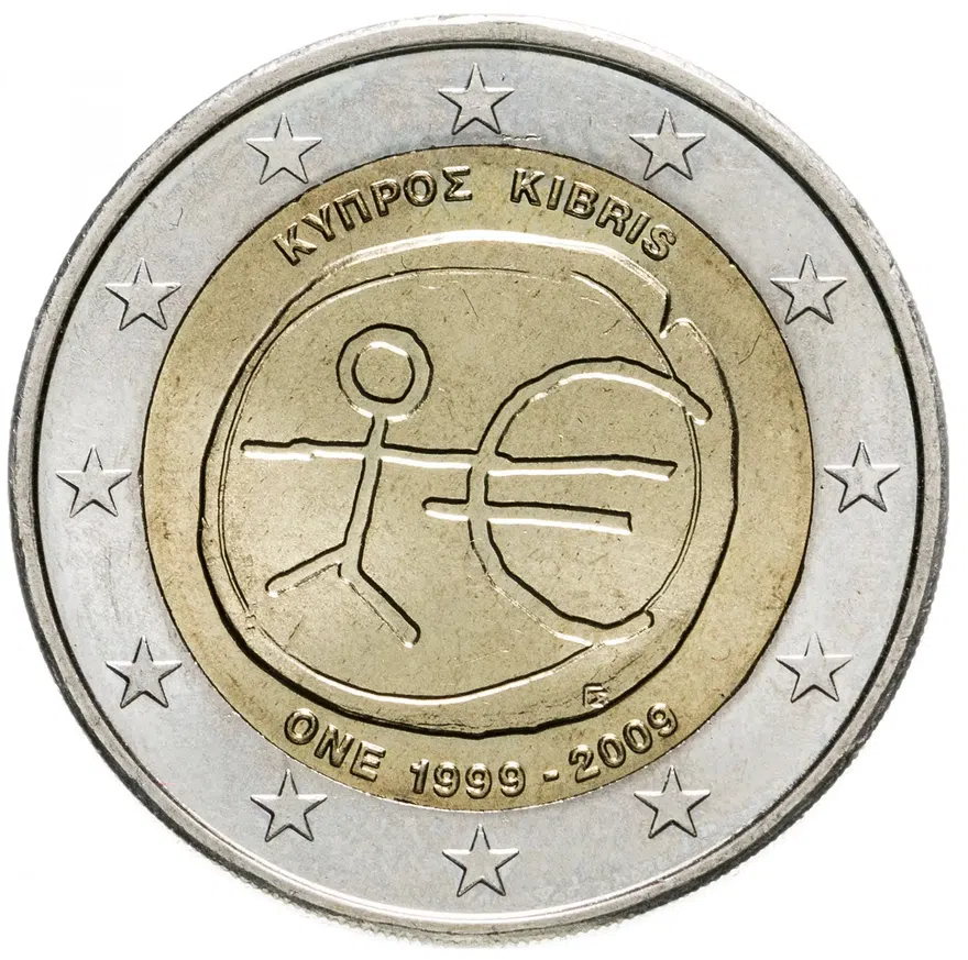 Кипр 2 евро 2009 "10 лет Экономическому и валютному союзу"