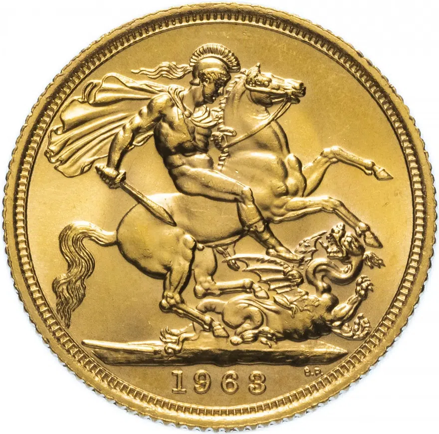 Великобритания соверен (sovereign) 1963 "Святой Георгий с драконом"