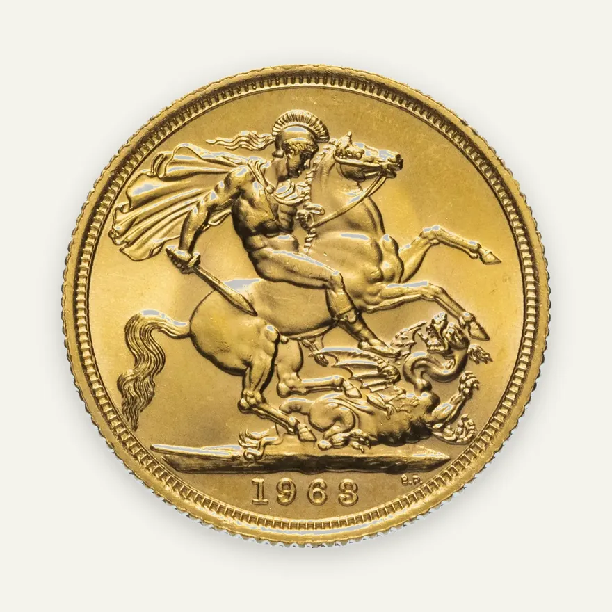 Великобритания соверен (sovereign) 1963 "Святой Георгий с драконом", реверс