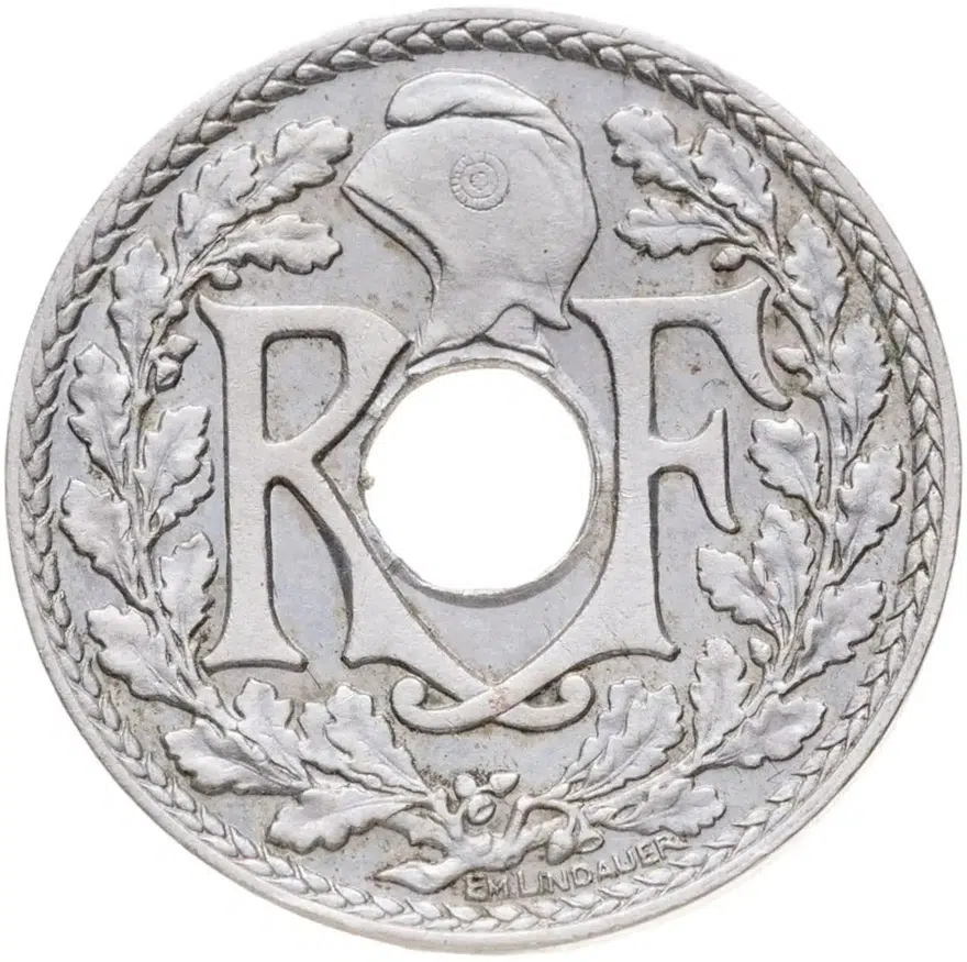 Франция 10 сантимов (centimes) 1937, аверс