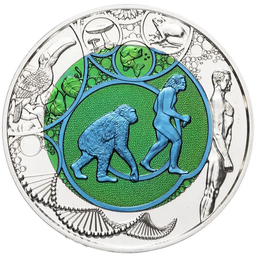 Австрия 25 euro (евро) 2014 "Эволюция" в футляре с сертификатом, реверс
