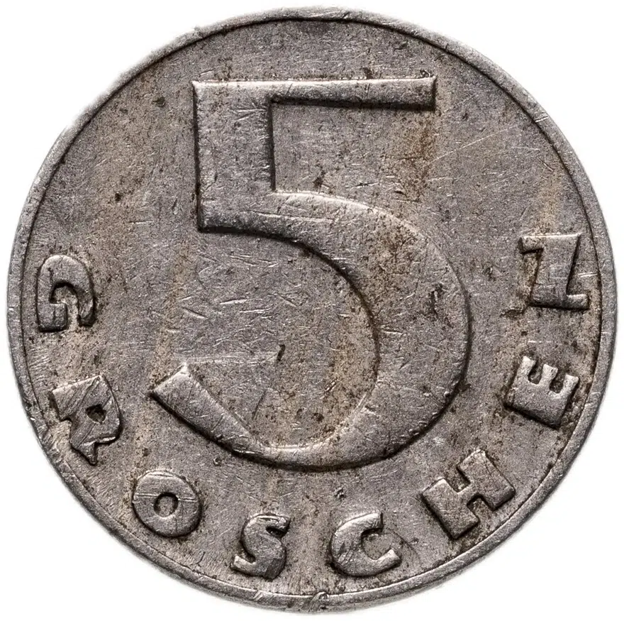 Австрия 5 грошей (groschen) 1932