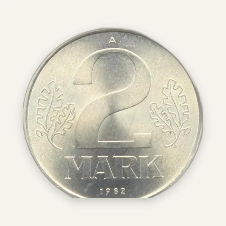 Германия (ГДР) 2 марки (mark) 1982 A, реверс