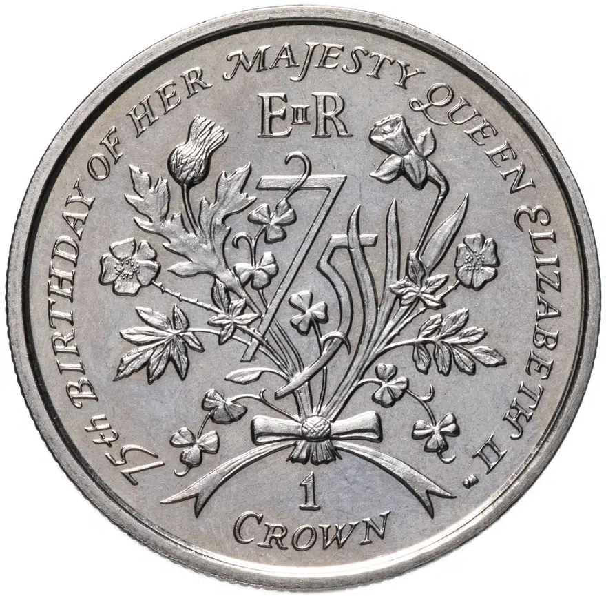 Остров Мэн 1 крона (crown) 2001 75 лет со дня рождения Королевы Елизаветы II, аверс