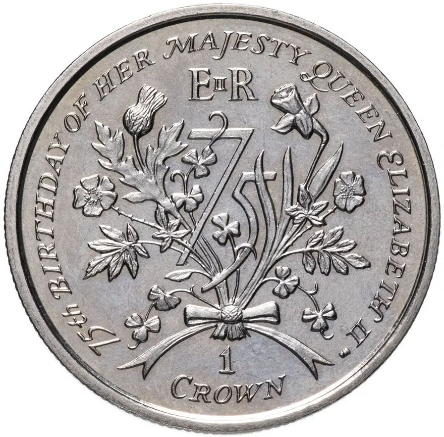Остров Мэн 1 крона (crown) 2001 75 лет со дня рождения Королевы Елизаветы II, реверс