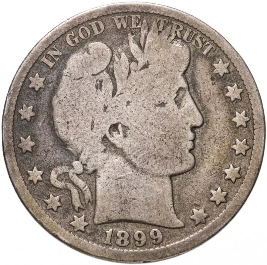 США 50 центов (1/2 доллара, half dollar) 1899 Без отметки монетного двора