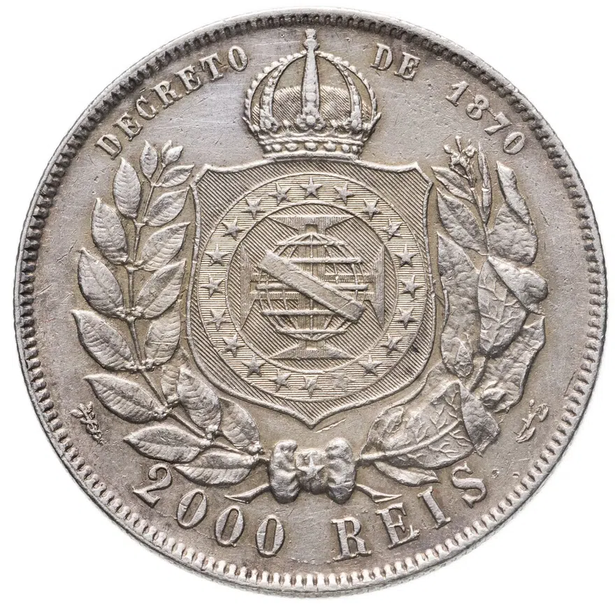 Бразилия 2000 рейс (reis) 1889, реверс