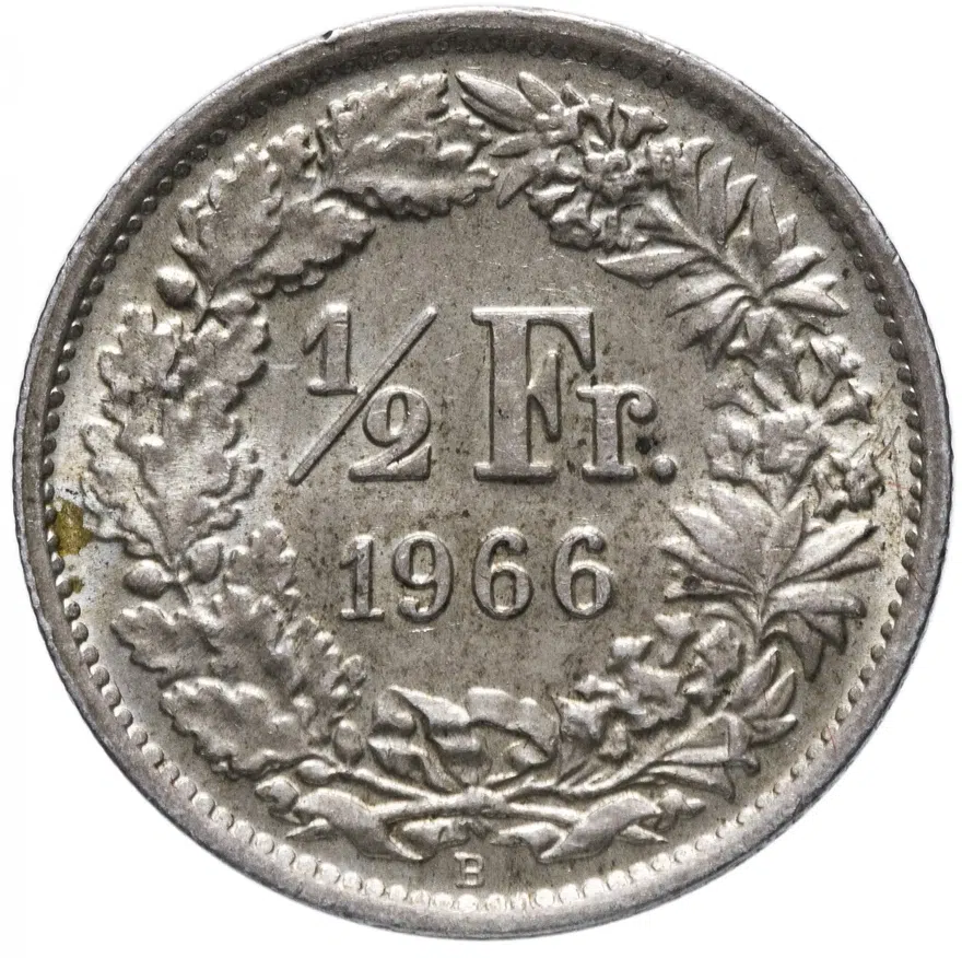 Швейцария 1/2 франка 1966