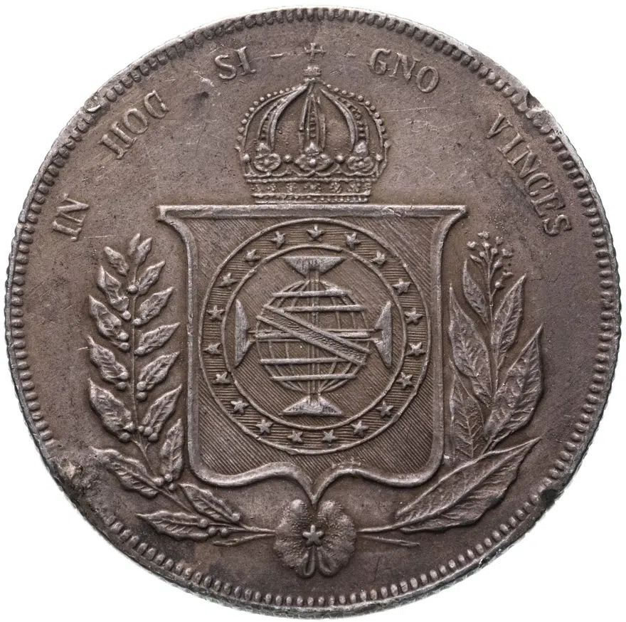 Бразилия 1000 рейс (reis) 1860, реверс