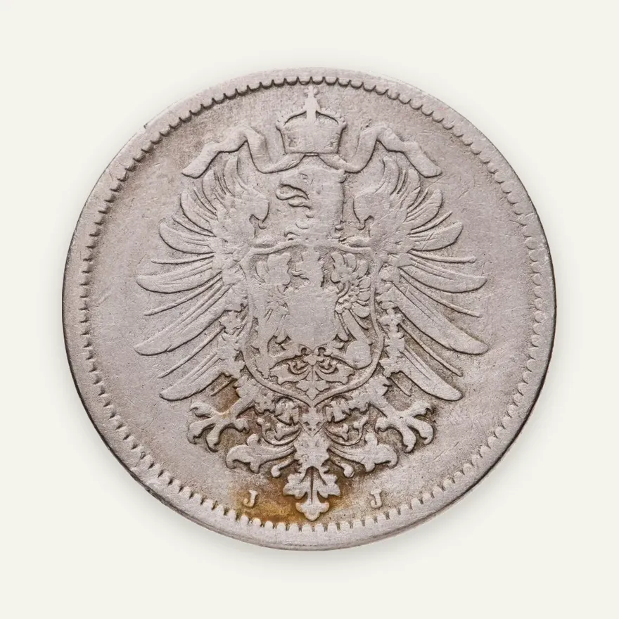 Германия 1 марка (mark) 1876 J знак монетного двора: "J" - Гамбург, реверс