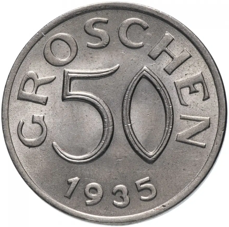 Австрия 50 грошей (groschen) 1935