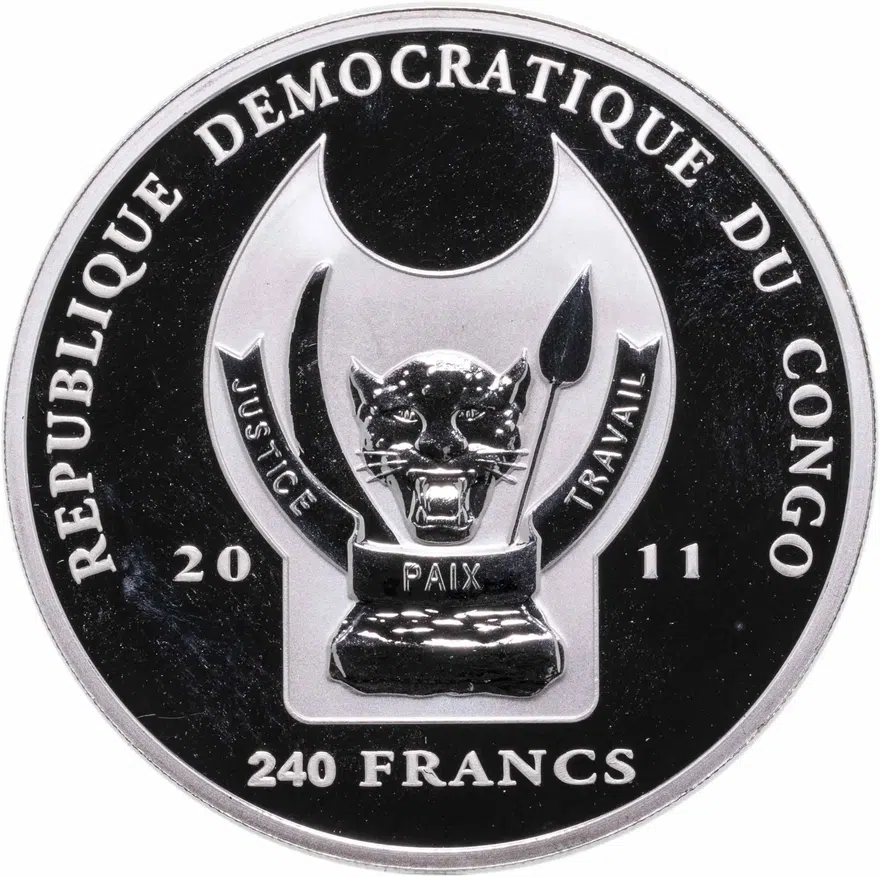 Конго (ДРК) 240 франков (francs) 2011  Монументы Санкт-Петербурга - Главное адмиралтейство, реверс